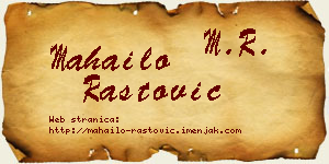 Mahailo Rastović vizit kartica